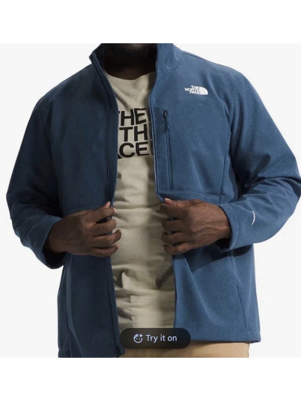 Mens Size 5X The North Face Jacket Softshell Apex Bionic 3 Midnight Petrol Blue